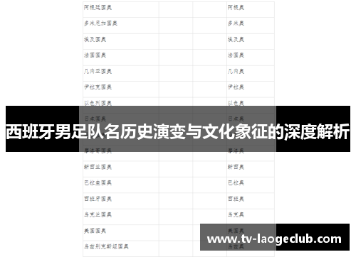 西班牙男足队名历史演变与文化象征的深度解析